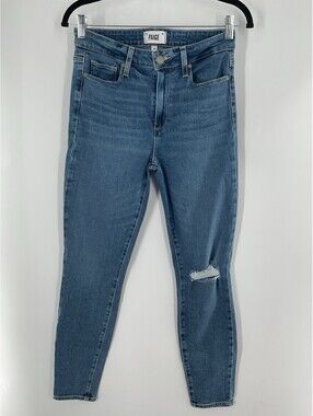 Paige Women’s Size 28 Distressed Hoxton Ankle Jeans Blue 008
